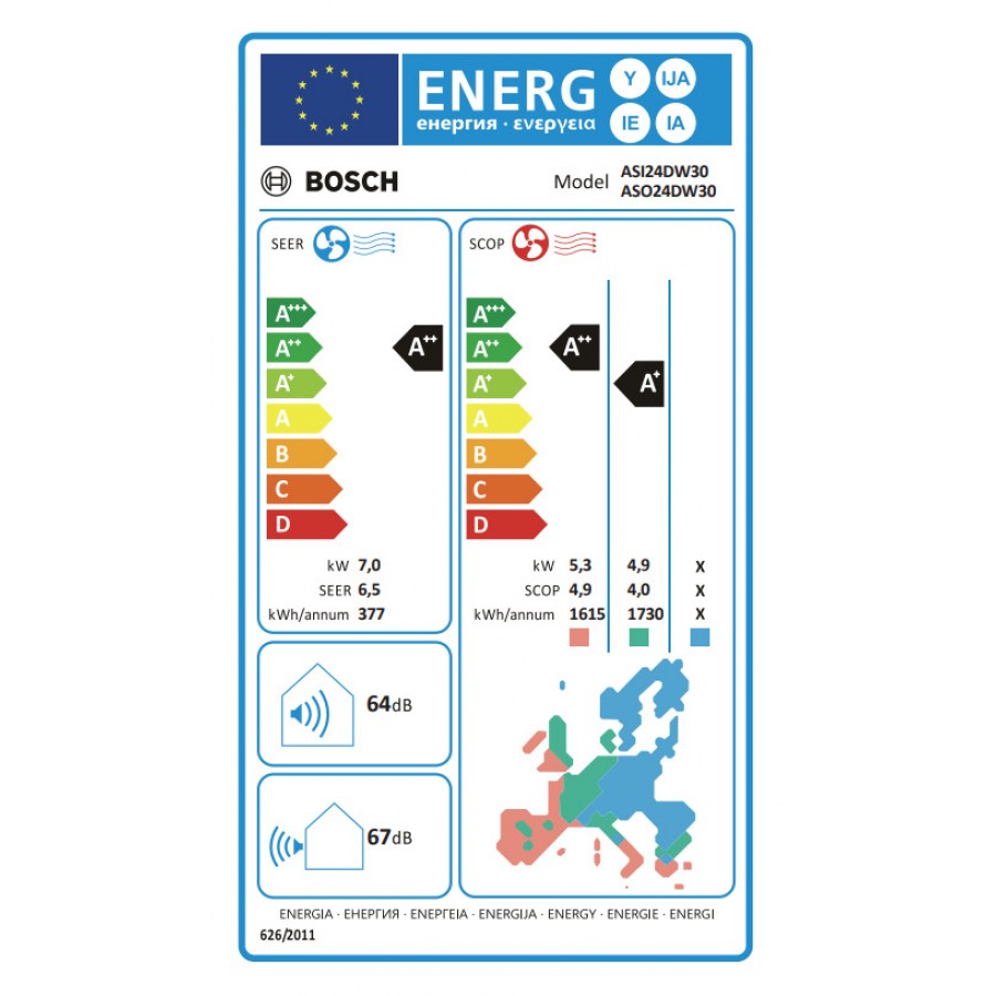 Bosch ASI24DW30/ASO24DW30 Κλιματιστικό Inverter 24000 BTU A++/A+ με WiFi Bosch ASI24DW30/ASO24DW30 Κλιματιστικό Inverter 24000 BTU A++/A+ με WiFi